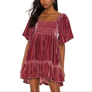Free people east to love mini dress in dried currant